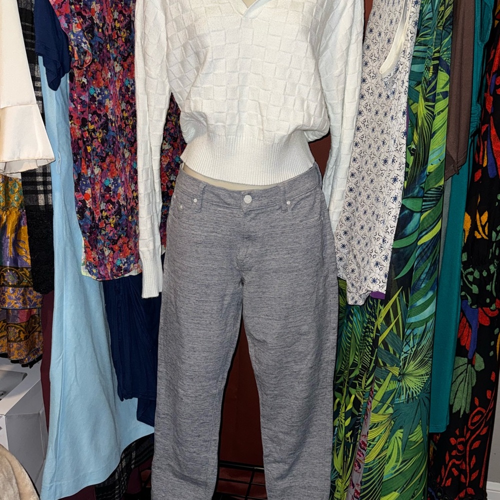 MOTHER Gray Cotton Blend Pants